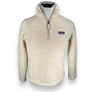 Patagonia Los Gatos Deep Pile Fleece Sweater 1/4 Zip Women’s Small Calcium Ivory